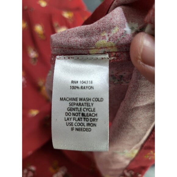 HARLOW & ROSE Tiered Floral Flowy Dress Women's SZ LG Country Prairie - Picture 8 of 9